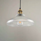 Vintage Striped Glass Pendant Light - 1-Light Fixture