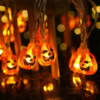 Premium Solar LED Orange Pumpkin String Lights - 10/20
