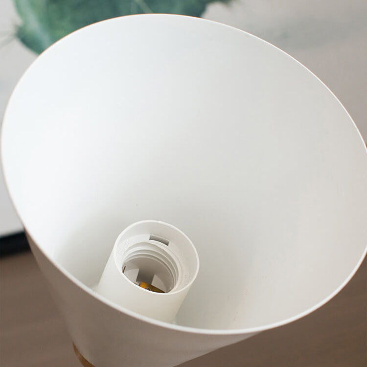 Minimalist Cone Shade Wall Sconce with Wooden Base