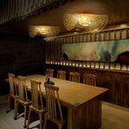 Japanese-Inspired Bamboo 1-Light Flush Mount Ceiling Light