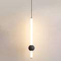 Contemporary Long Cylinder LED Pendant Light with Metal Ball Accent