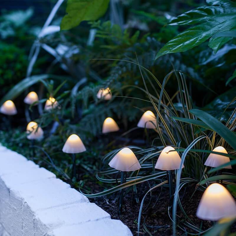 Solar Mushroom String Lights