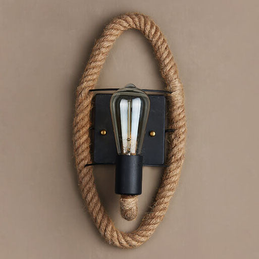 Vintage Hemp Rope 1-Light Wall Sconce