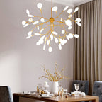 Premium LED Firefly Chandelier with Modern Metal Branch Design - Available in 27 or 36 Lights