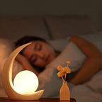 Crescent Moon Resin Table Lamp - 1-Light Design