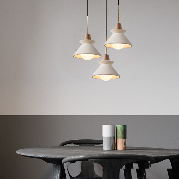 White Cement Tapered Pendant