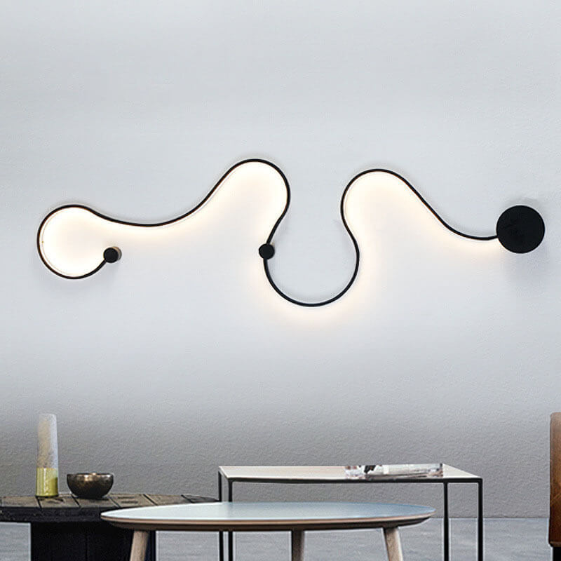 Curved Aluminum LED Snake Wall Sconce