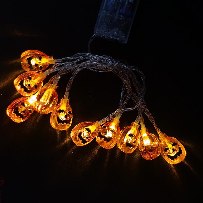 Premium Solar LED Orange Pumpkin String Lights - 10/20