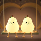 Silicone Pear LED Night Light - USB Table Lamp