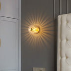 Copper & Glass Sun Flush Mount Light