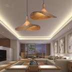 Bamboo Woven Straw Hat Pendant Light - 1-Light Fixture