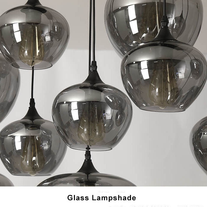 Contemporary Smoke Gray Glass LED Pendant Light