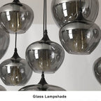 Contemporary Smoke Gray Glass LED Pendant Light
