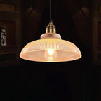 Vintage Striped Glass Pendant Light - 1-Light Fixture