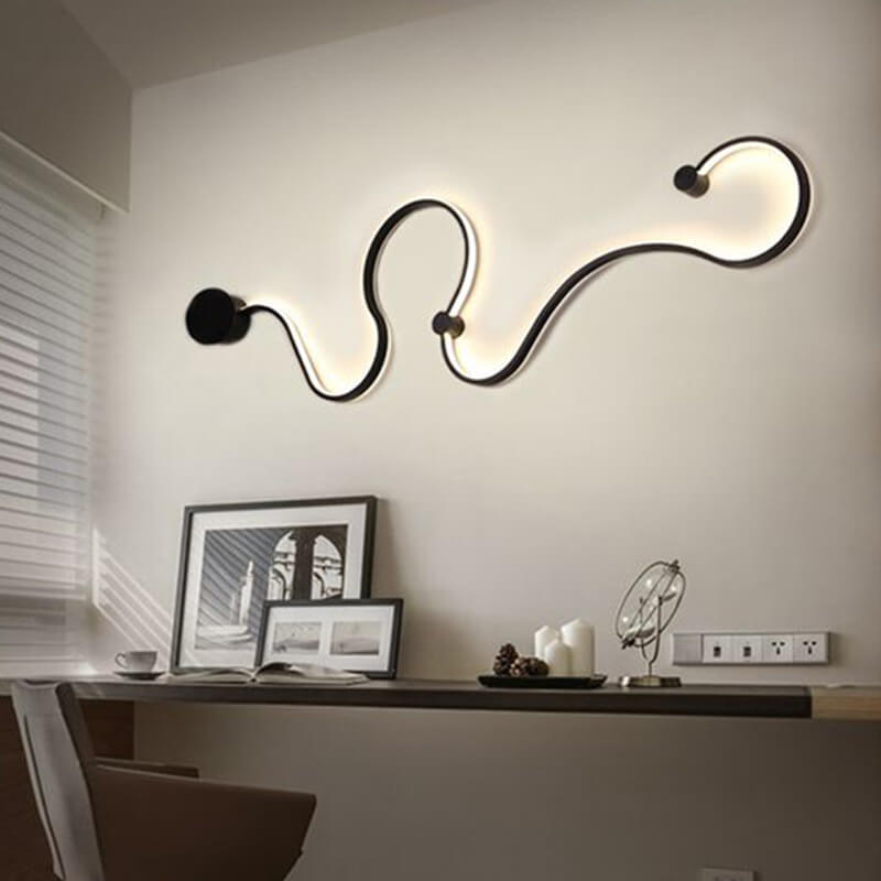 Curved Aluminum LED Snake Wall Sconce
