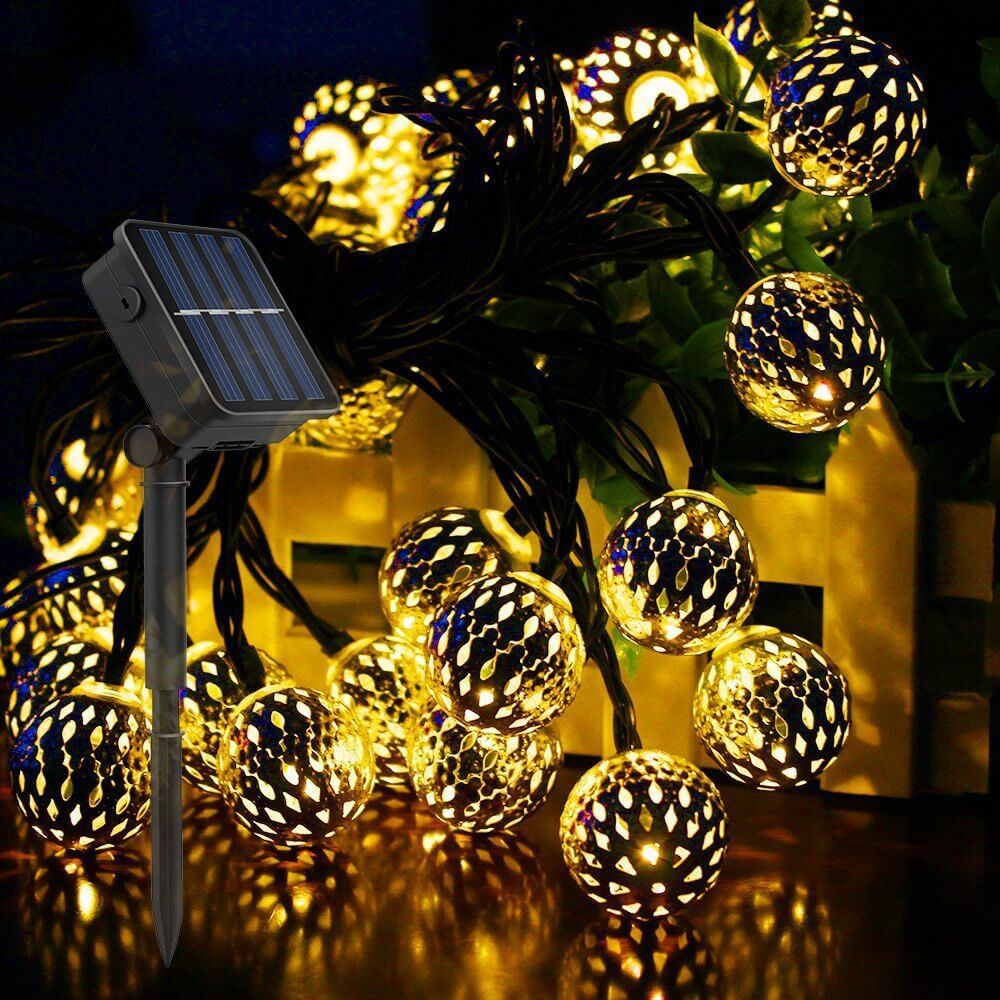 Moroccan Ball Solar String Lights