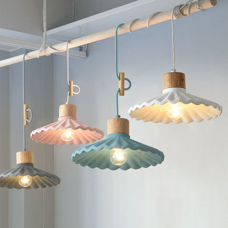 Scalloped Cement Pendant Light