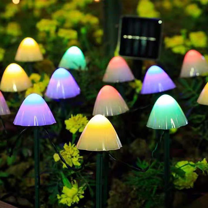 Solar Mushroom String Lights