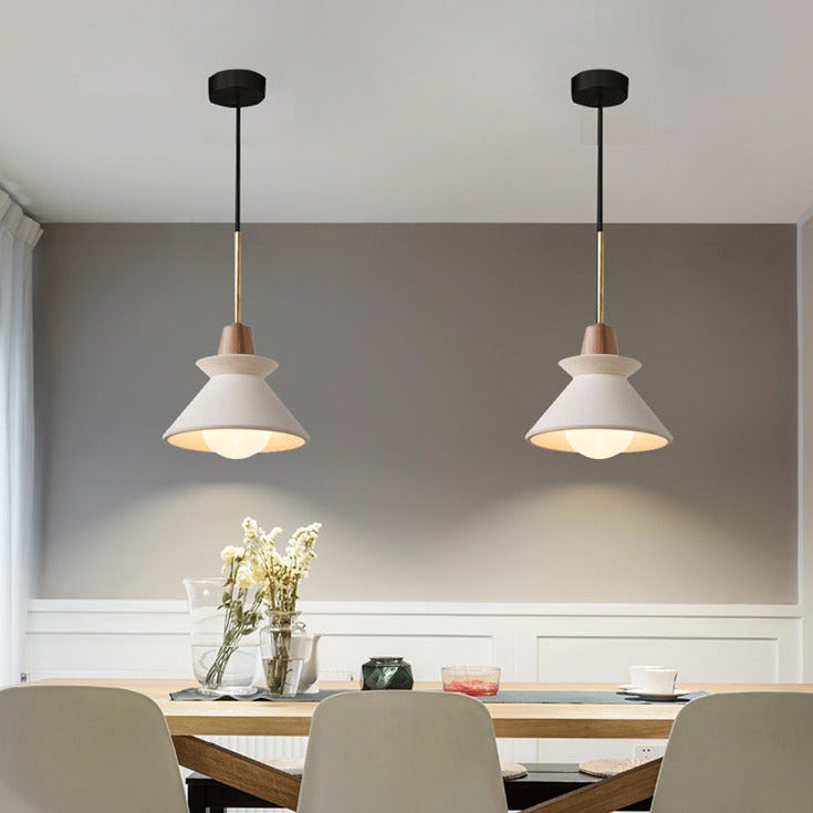 White Cement Tapered Pendant