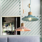 Scalloped Cement Pendant Light