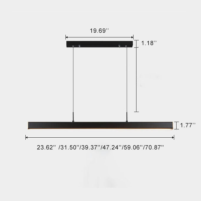 Sleek Minimalist Long LED Pendant Light