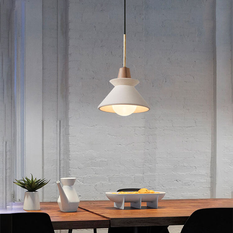 White Cement Tapered Pendant