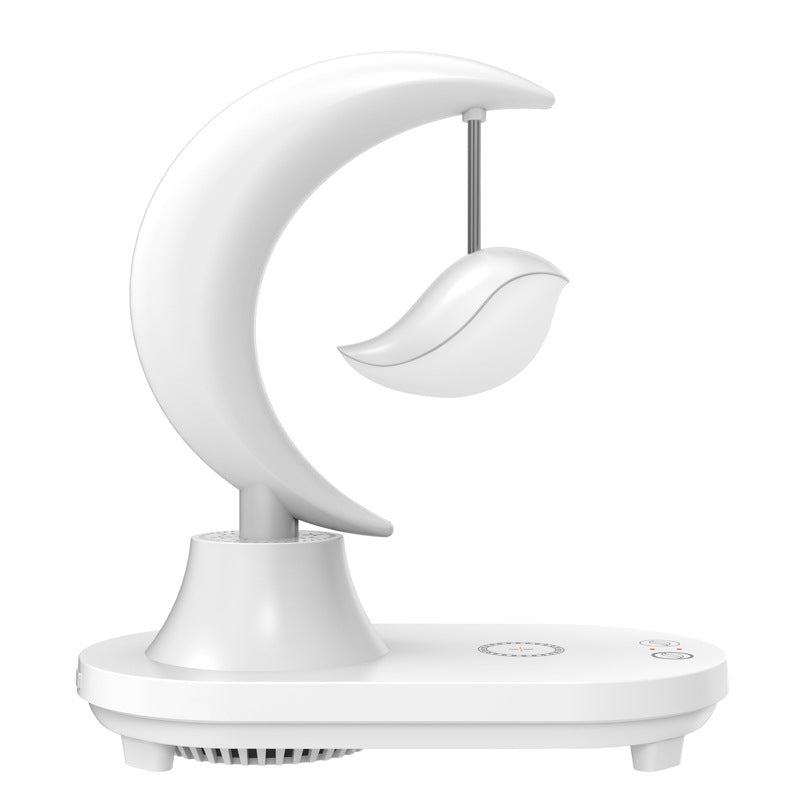 Art Deco Moon Shape Bluetooth Speaker & LED Night Light Table Lamp