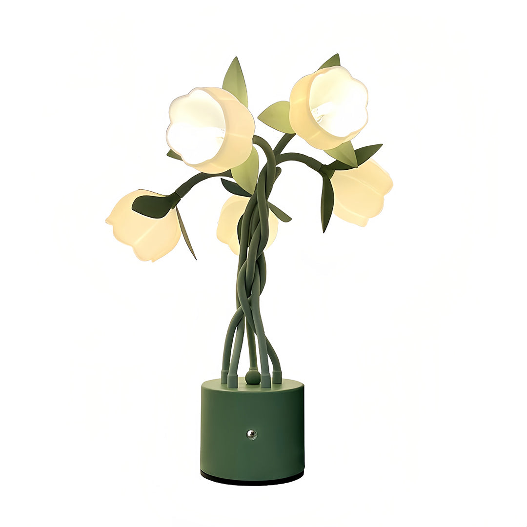 Vintage Green Artistic Table Lamp with Adjustable Stems