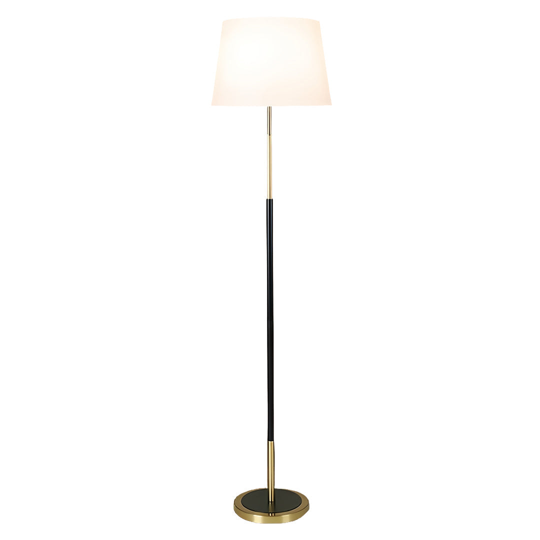 Country Style Vintage Wrought Iron Floor Lamp with Fabric Shade
