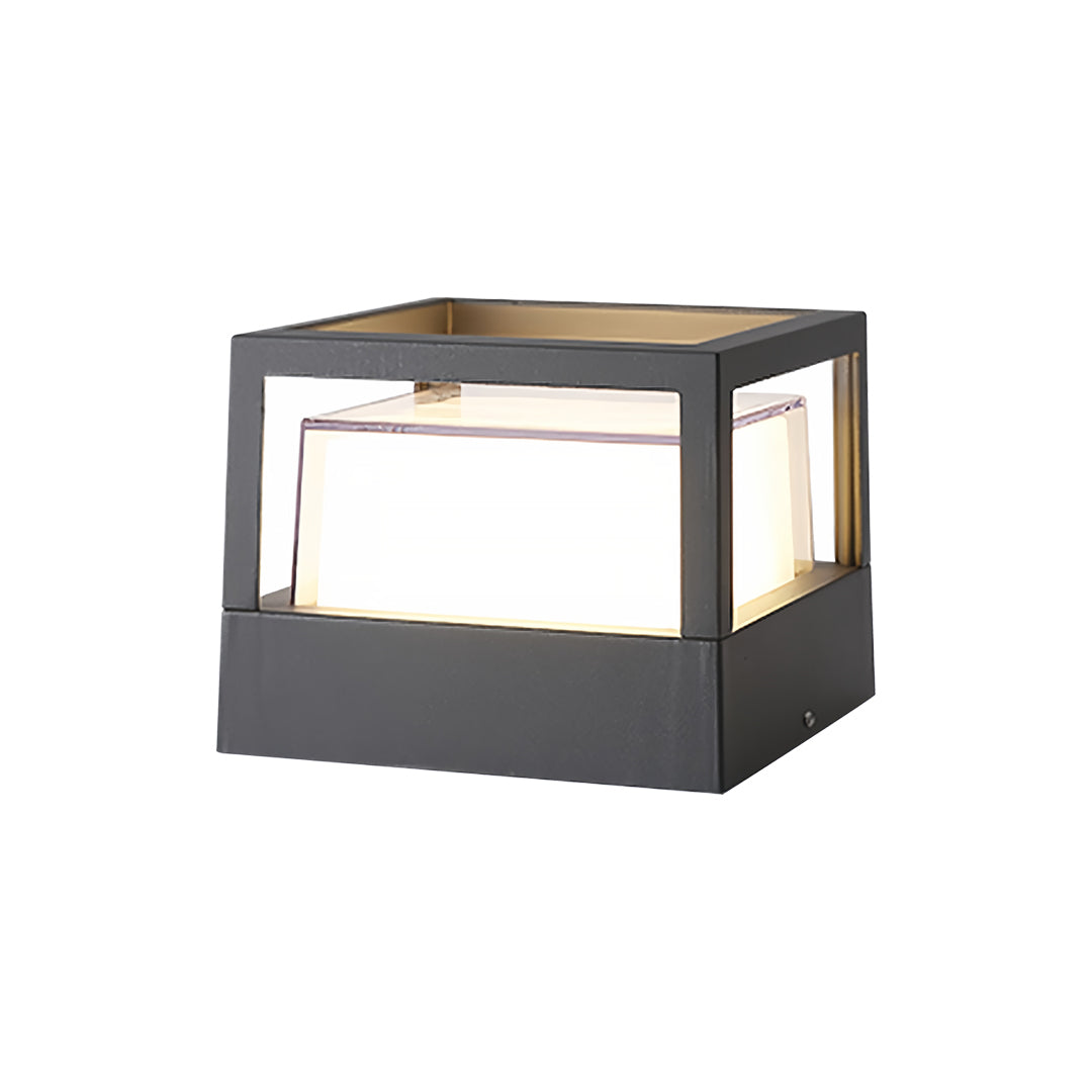 Double-Layered Square Outdoor Pillar Light