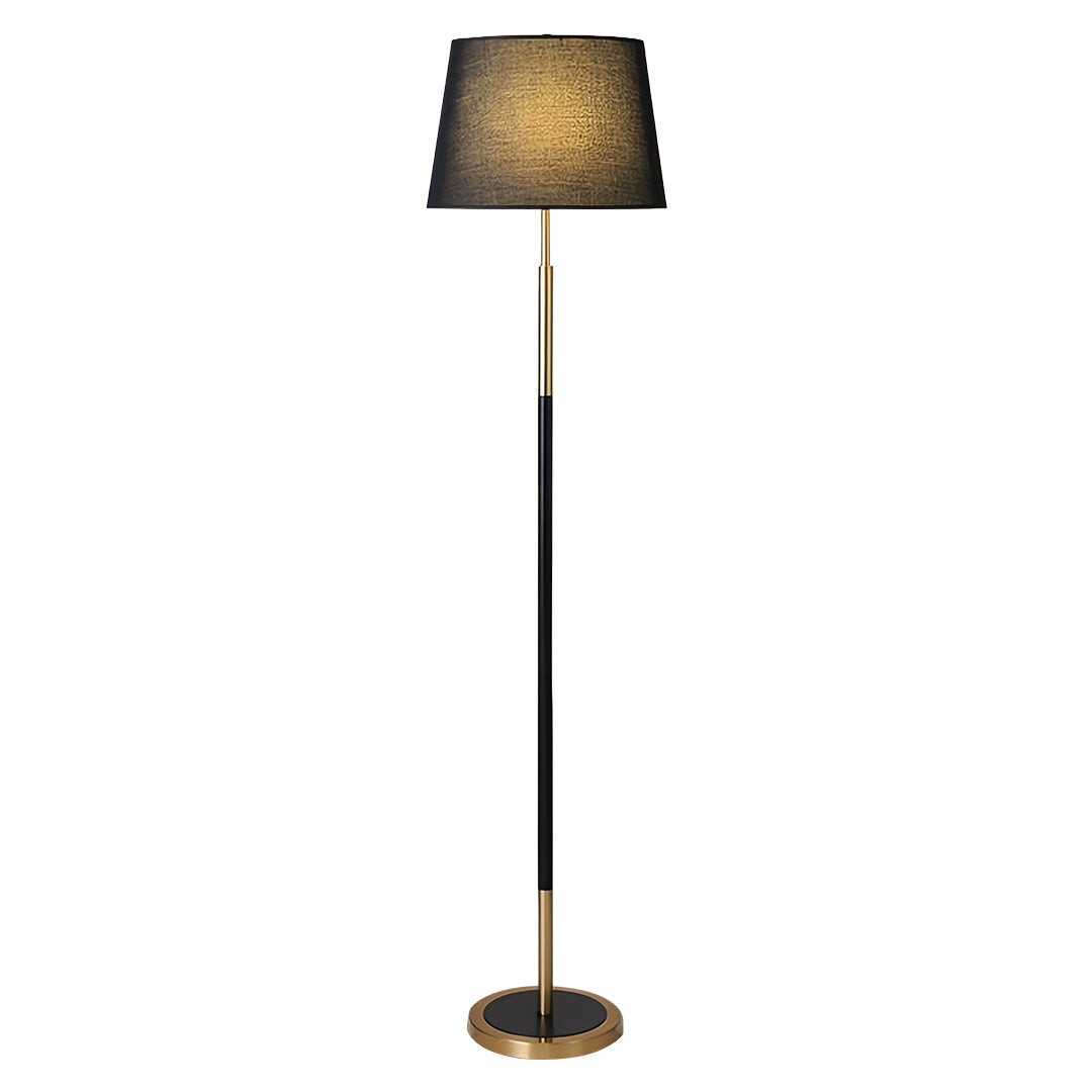 Country Style Vintage Wrought Iron Floor Lamp with Fabric Shade