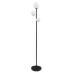Modern 3-Light Globe Floor Lamp in Gold, Black, and White