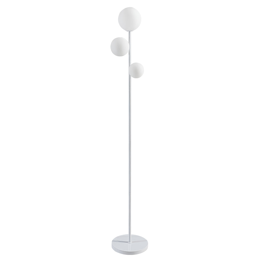 Modern 3-Light Globe Floor Lamp in Gold, Black, and White