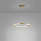 Modern Black LED Ring Chandelier - Aluminum Ceiling Light