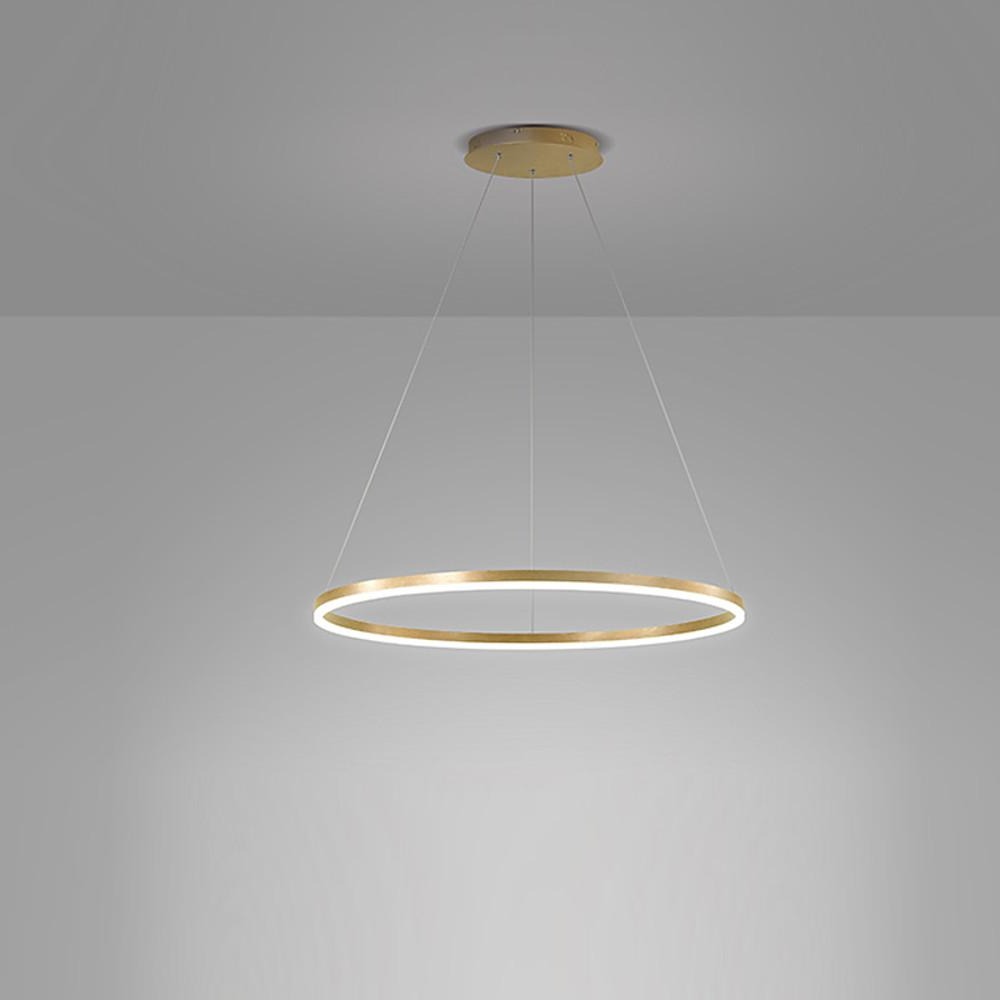 Modern Black LED Ring Chandelier - Aluminum Ceiling Light
