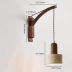 Premium Wabi-Sabi Solid Wood & Glass Wall Sconce Lamp