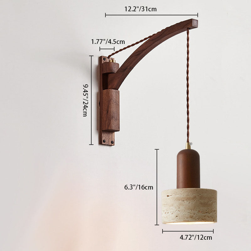Premium Wabi-Sabi Solid Wood & Glass Wall Sconce Lamp