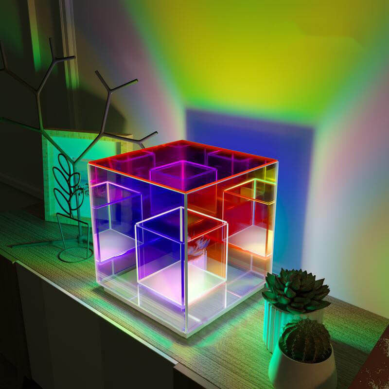 RGB Acrylic Rubik's Cube LED Table Lamp