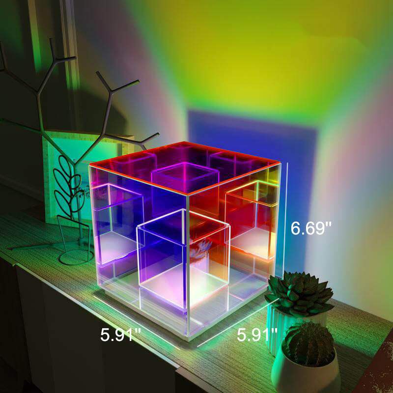 RGB Acrylic Rubik's Cube LED Table Lamp