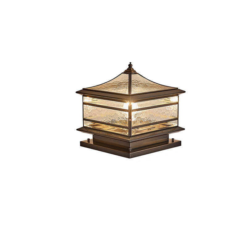 Premium European Brass and Glass Waterproof Square Pillar