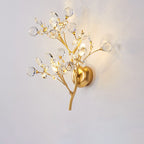 Crystal Floral Iron 3-Light Sconce