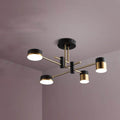 Elegant Black and Gold Semi-Flush Mount Light - 4 to 8 Bulb Design