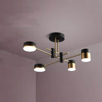 Elegant Black and Gold Semi-Flush Mount Light - 4 to 8 Bulb Design