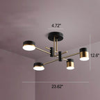 Elegant Black and Gold Semi-Flush Mount Light - 4 to 8 Bulb Design