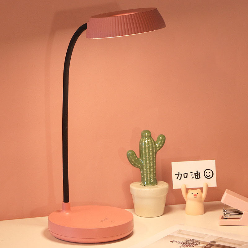 Nordic Minimalist LED Touch Desk Lamp with Eye Protection - Round Plate Design