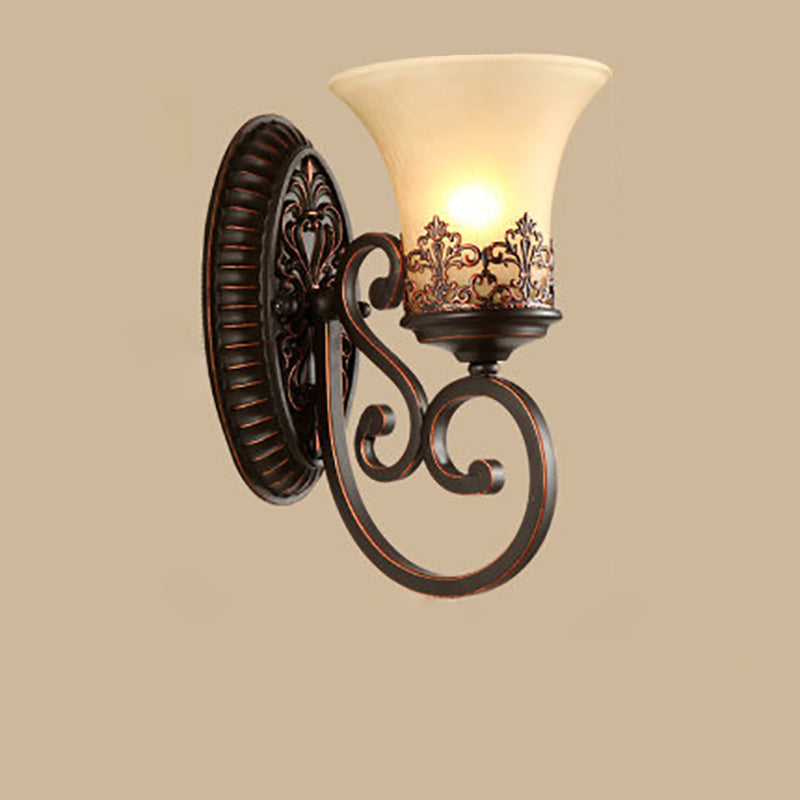 Vintage Round Glass Wall Sconce
