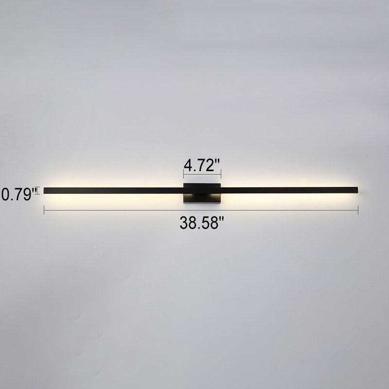 Black Linear LED Nordic Mirror Sconce