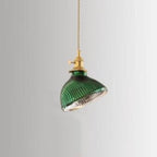 Nordic Vintage Green Brass Glass Island Chandelier - 1, 2, or 3 Lights