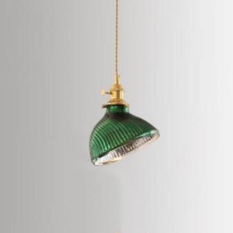 Nordic Vintage Green Brass Glass Island Chandelier - 1, 2, or 3 Lights