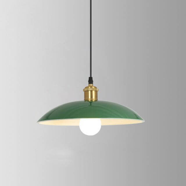 Vintage Green Iron Cone Pendant Light